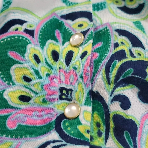 Talbots Petites WomenCardigan Sweater V-Neck Colorful Paisley XLp - Picture 10 of 12